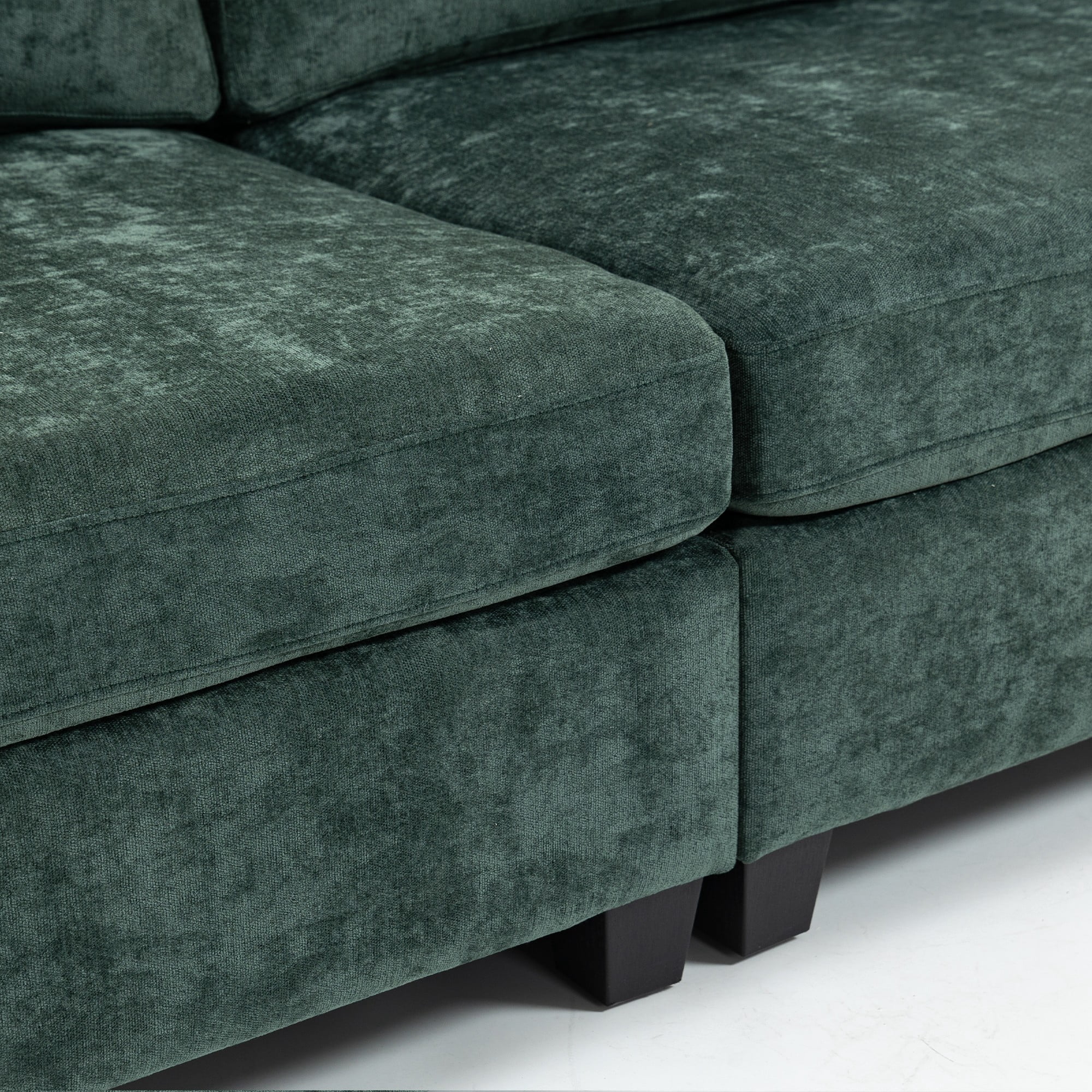 111.42" Corduroy Sofa,3 Seater Sofa with Extra Deep Seats,Upholstered Couch with Side Pocket for Living Room,Apartment,Office,Dark Green