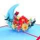 thumbnail image 3 of Moon Flower Anniversary Postales Creative 3D Souvenirs Postales para Invitación Ndcxsfigh Libre de BPA, 3 of 4