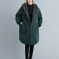 thumbnail image 3 of Scyoekwg Womens Jacket Clothing Casual Cotton Jacket Thickened Cold-Proof Soft Hooded Jacket Long Sleeve Winter Warm Jackets Loose Solid Color Outerwear (Army Green,XXL), 3 of 8