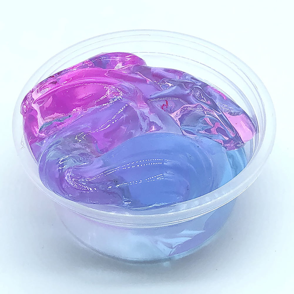Anvazise 60ml Soft Fluffy Ocean Shell Slime Clay Plasticine Mud Stress  Relief Kids Toy Blue and Pink One Size 