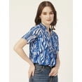 thumbnail image 5 of Moomaya Womens Printed Short Sleeves Shirt Top, V-Neck Casual Summer Top, 5 of 8