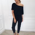 thumbnail image 1 of SMihono Women's Plus Size Casual Loose Solid Color Jumpsuit, Wide Leg Pants, One Size, 1 of 9