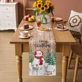 thumbnail image 2 of Retro Christmas Table Runner 120 Inches Long Farmhouse Dress Scarves, Red Snowman Pine Tree Snowflake Elk Wooden Dining Tablerunner for Coffee Table/Kitchen Island/Party Décor, 13" x 120", 2 of 8