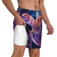 thumbnail image 2 of Balery Abstract Line Turtle Mens Swim Trunks Swim Shorts for Men Quick Dry Inseam Beach Shorts with Compression Liner Pocket-Large, 2 of 9