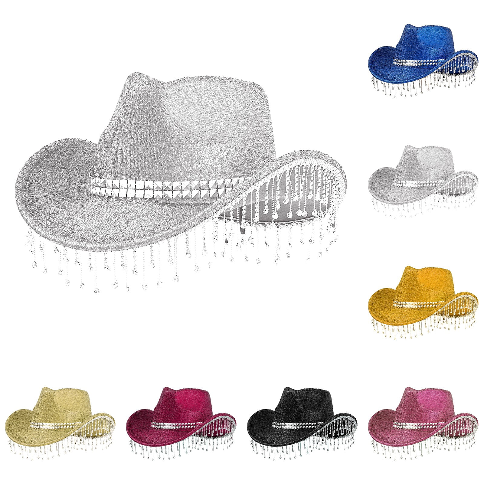 Glitter Cowboy Hat | Rhinestone Embellished Hat for Parties  display picture 3