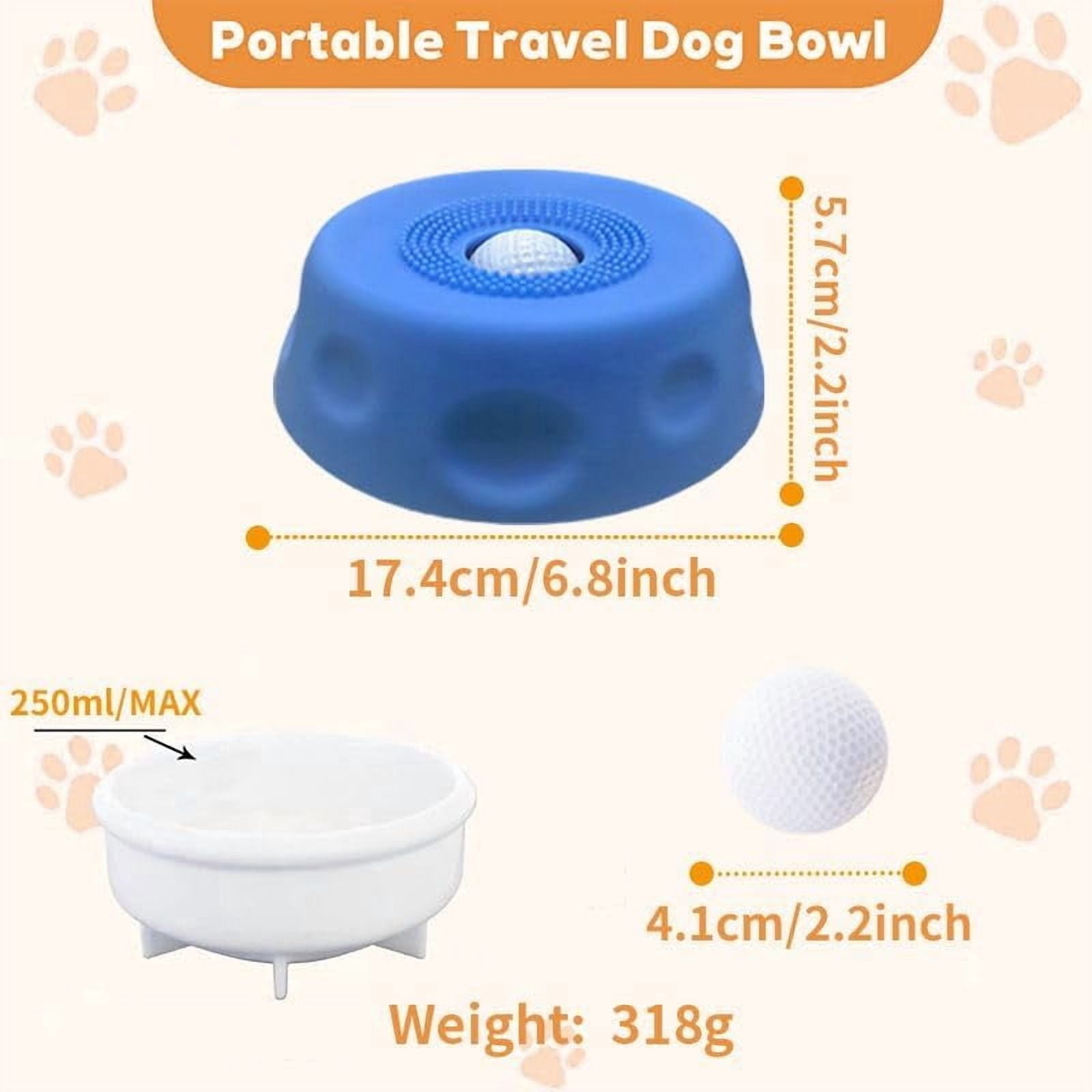 Dog Lick & Roll Bowl, Slow Feeder with Rolling Ball, Anti-Slip Interactive Lick Toy for Dogs & Cats, Wet Food Water Treats