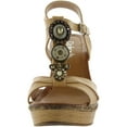 thumbnail image 3 of Refresh Womens Jean-01 Beaded Ankle Strap T-Strap Cork Wedge Sandals, 3 of 4