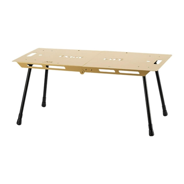 S SERENABLE Table Pliante Mobilier de Camping avec Pieds Ajustables pour Cour Arrière Jardin BBQ Kaki