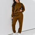 thumbnail image 5 of YYDGH Women 2 Piece Outfits Long Sleeve Pullover Jogger Pants Lounge Sets Fall Winter Sweatsuits Tracksuit Pockets Brown L, 5 of 8