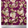 thumbnail image 1 of Soimoi Cotton Duck Fabric Leaves & Magnolia Floral Printed Craft Fabric by The Yard 42 Inch Wide, 1 of 3
