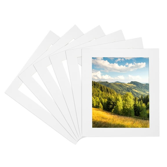 Uxcell 8x6 Mat for 6x4 Photo, 6 Pack Precut Acid-Free Mat Board White Core Picture Frame Board for Photos Show, Prints, Art Displays, White