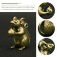 thumbnail image 3 of Adorable figura de ratón de latón artesanal, adorno de ratón Retro delicado para oficina, 3 of 6