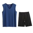 thumbnail image 1 of Conjunto Deportivo de los Hombres, Moda Casual de Color Sólido Cuello en V sin Mangas de Elasticidad Superior para el Desgaste Al Aire Libre, Traje Atlético de Humedad, 1 of 4