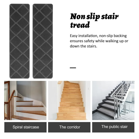 IMIKEYA Grey Polyester Stair Treads for Wooden Steps Indoor Safety and Comfort