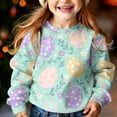 thumbnail image 3 of Girls Long Sleeve Sweatshirt Toddler Bunny Ear Floral Pullover Kids Casual Crewneck Tops Daily Playwear Comfortable Spring Easter Clothes for Teen, 3 of 7