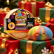 Crazy Fun RMS Mystery Rainbow Dumpling Squishy with Steamer Box, Surprise Mystery Dumpling Neon Edition Bao Bun Dumpling Squeeze, New Glitter Dumpling Squishies