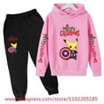 thumbnail image 3 of Conjunto de sudadera con capucha navideña, ropa para niños, chándal con capucha para niñas, sudadera de Papá Noel para niños, 2 piezas, ropa para niños de Stranger Things, 3 of 5