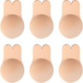 thumbnail image 1 of Strapless Sticky Bra Invisible Rabbit Nippless Covers Sticky Boobs Silicone Adhesive Bra Beige, 1 of 6