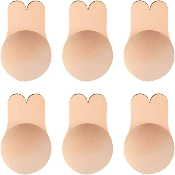 Strapless Sticky Bra Invisible Rabbit Nippless Covers Sticky Boobs Silicone  Adhesive Bra Beige