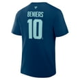 thumbnail image 2 of Men's Fanatics Matty Beniers Navy Seattle Kraken Authentic Stack Name & Number T-Shirt, 2 of 2