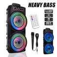 8-Inch Bluetooth Double Subwoofer: Portable, Rechargeable, USB, SD, AUX ...