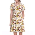 thumbnail image 1 of Bixox Robe d'Été à Manches Courtes pour Femmes Robe Ample Longueur Genou avec Poches-Champignon, 1 of 7