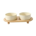 thumbnail image 3 of Cuencos de alimentación para gatos elevados, cuencos de cerámica para gatos, cuencos para perros, juego de comederos, cuencos para mascotas de gres ce beige, 3 of 9