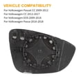 thumbnail image 2 of Coche Exterior Espejo Vidrio Calentado con Soporte Placa Conductor Izquierdo Lado, 2 of 7