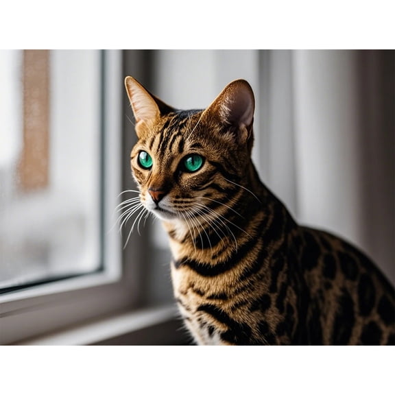 Bengal Cat Kitten 5D Diamond Art DIY Kits Diamond Painting Full Round Drill Rhinestones by Number Embroidery Arts and Crafts for Living Room Home Wall Decor 12x16 inch / 30x40cm