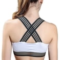 thumbnail image 2 of Girls Or Junior Women's solid White Black mesh crisscross yoga sports bra, 2 of 2