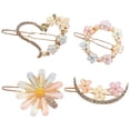 thumbnail image 2 of Miangastore Hair Barrettes Assorted Color Rhinestones 4Pcs 2.95X2.95X0.39In, 2 of 8