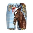 thumbnail image 4 of Rocae Christmas Horse for Men's Soft Sleep Pajama Shorts, Waistband and Pockets, 4 of 9