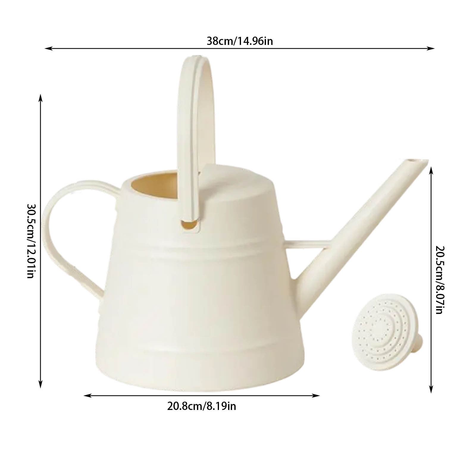 Byujiro 1 Gallon Long Spout Watering Can Multi-Functional Garden Watering Pot with Sprinkler Head, Ideal for Indoor Potted Plants, Outdoor Gardening & Lawn Care, Large Capacity Gardening Tool