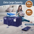thumbnail image 3 of 6 Pack Extra Heavy Duty Large Moving Bags with Strong Zipper & Comfortable Handles, Sturdy & Durable Clothes Storage Bags Totes Bins, Blue Packing Moving Boxes for College Supplies, Dark Blue, 3 of 4