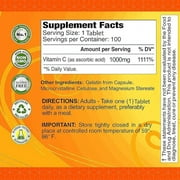 ALFA VITAMINS Vitamin C Supplement with 1000mg - Powerful antioxidant - Immune Booster - Protection from Common Cold - Promotes Healthy Skin - 100 Tablets Bottle - 2 Pack