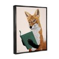 thumbnail image 4 of Stupell Industries Wild Fox Reading Book Animals & Insects Painting Black Floater Framed Canvas Art Print Wall Art, 25 x 31, 4 of 10
