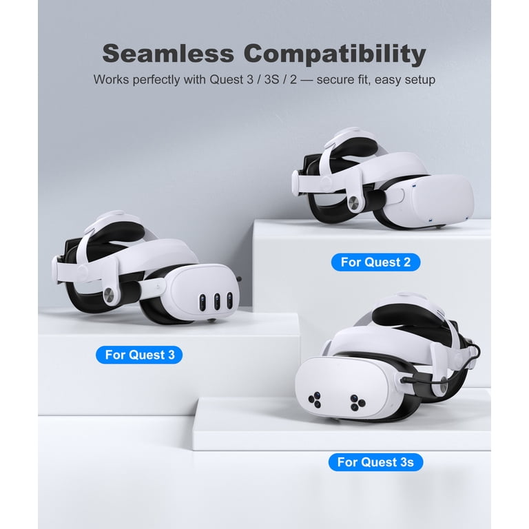 QQV Battery Head Strap for Oculus Meta Quest 3/Quest 3S/Quest 2