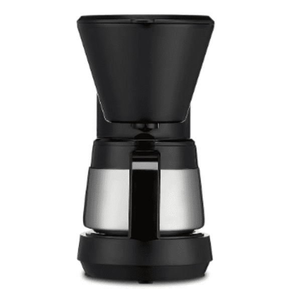 5-Cup Coffee Maker with Stainless Steel Carafe, Coffee Machine with Removable Water Reservoir, Charcoal Water Filter, 30-Minute Keep Warm, and Brew Pause, DCC-5570NAS, Stainless Steel