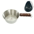 thumbnail image 1 of Bol Sierra en Acier Inoxydable Extérieur 2000ml Grande Capacité Vaisselle de Pique-Nique portable barbecue Randonnée camping Poignée en Bois pot de Cuisson Ustensiles de Pique-Nique, 1 of 8