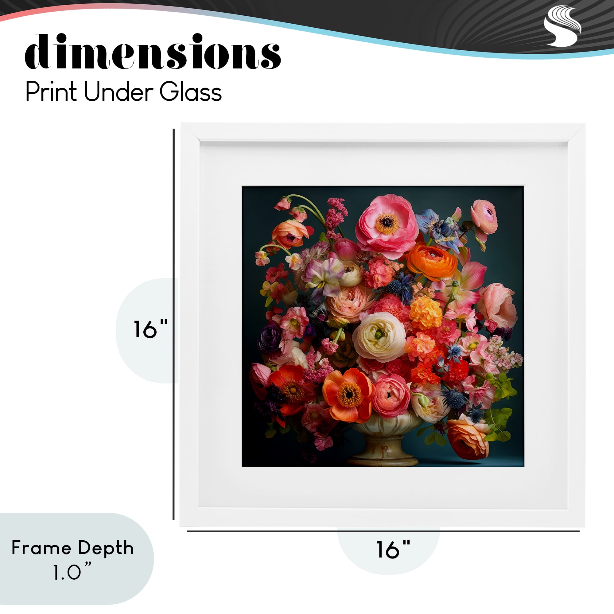 Stupell Industries Harmonious Mixed Peonies White Framed Print Under Glass, design by Lazar Studio
