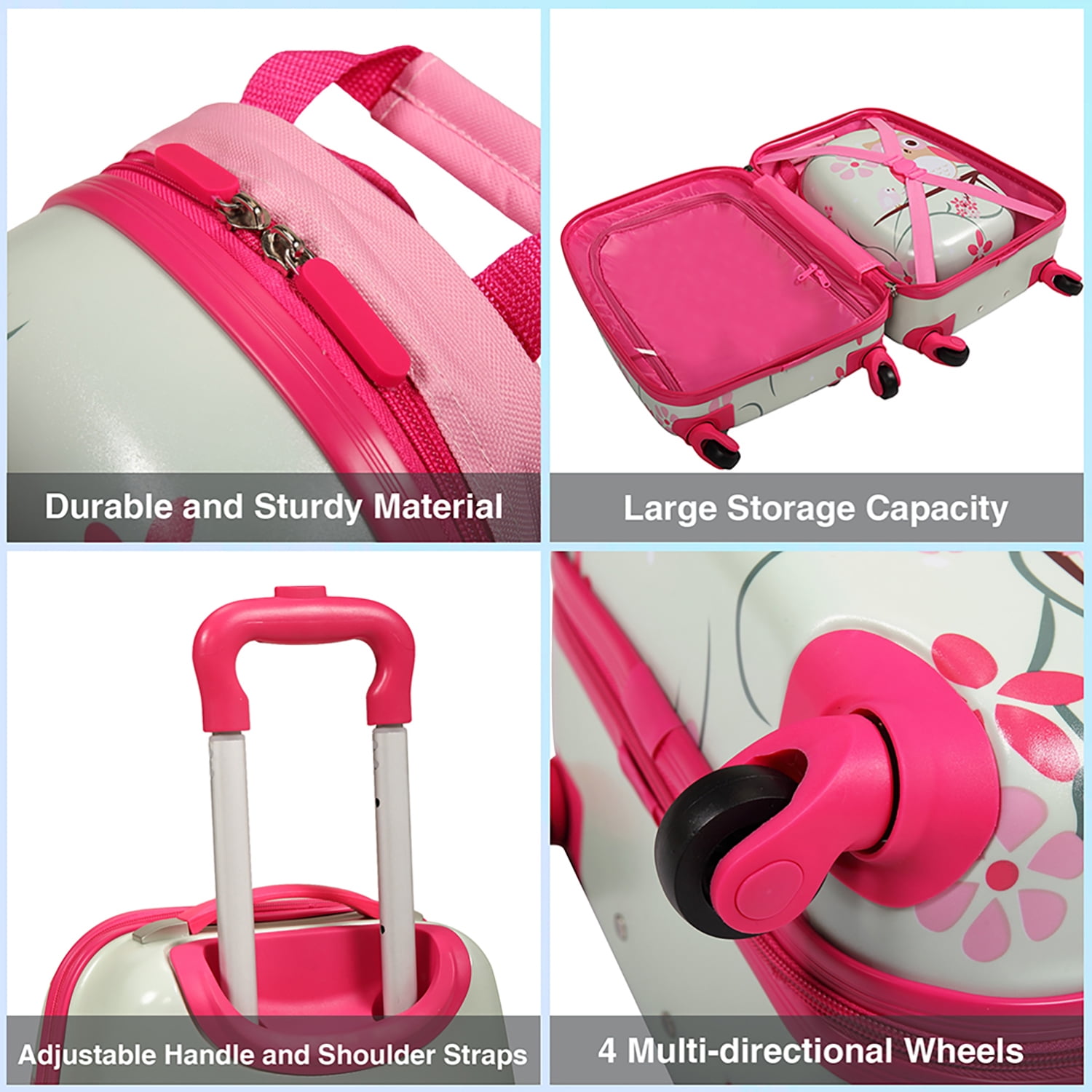 Kadyn 2 PCS Kids Luggage Set, 12" Backpack and 16" Spinner Case with 4 Universal Wheels, Travel Suitcase for Boys Girls, Light Green Kadyn 2 PCS Kids Luggage Set, 12" Backpack and 16" Spinner Case with 4 Universal Wheels, Travel Suitcase for Boys Girls, Light Green