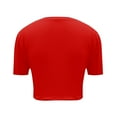 thumbnail image 5 of Uooqdmx Crop Tops for Women, Short Sleeve Shirts for Women, Women Plain Tshirt, Going Out Crop Tops Crew Neck Casual Basic Tight Tees Shirt, Fitted Shirts for Women, Red XXL, 5 of 5