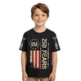 thumbnail image 2 of 250th Anniversary USA Shirt - 250 Year American Anniversary Flag Short Sleeve Casual Activewear Tees Tops (Little Boy 6-7 Years Black), 2 of 8