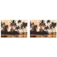 thumbnail image 3 of EREHome Set de 2 Sets de Table Tropicaux Palmier, Protection de Table d'Été Plage Coucher de Soleil 12x18 Pouces, 3 of 5