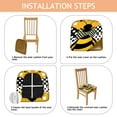 thumbnail image 4 of Cute Bee Seat Covers for Dining Room Chairs Set Of 4,Stretch Printed Washable Chair Seat Cover with Elastic Ties and Button,Removable Waterproof Couch Cushion Covers, 4 of 6