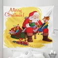 thumbnail image 1 of Christmas Tapestry, Little Sitting on Santa Knee with Gifts Doll and Toy Train Design, Fabric Wall Hanging Decor for Bedroom Living Room Dorm, 5 Sizes, Multicolor, by Ambesonne, 1 of 1