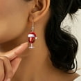 thumbnail image 4 of CxhicLuv Christmas Wine Glass Earrings, Santa Hat Drop Earrings for Women, Festive Christmas Jewelry, Lightweight Red Earrings, Fun Holiday Accessories for Christmas Celebrations & Gifts, 4 of 6