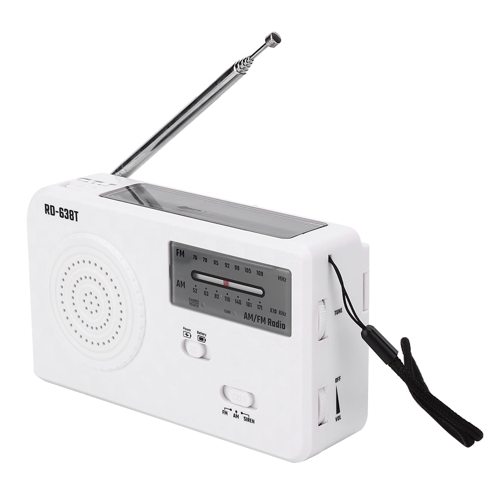 RD?638T Portable Solar Powered Hand Crank AM FM Radio Emergency with LED Flashlight