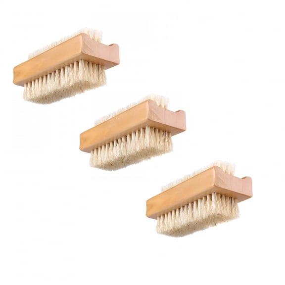 ACDANC Non-Slip Wooden Two-sided Hand and Nail Brush with Fiber Bristle, Fingernail Brush for Hand Care Manicure Pedicure Accessories