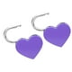thumbnail image 4 of 2 juegos de candado de corazón de Metal, candado exquisito colorido, suministros de artesanía para el hogar con llaves, 30x39mm, color morado, 4 of 5